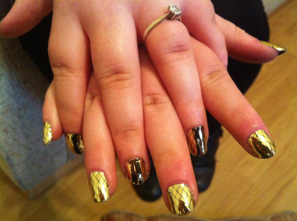 glitter gold nail wraps